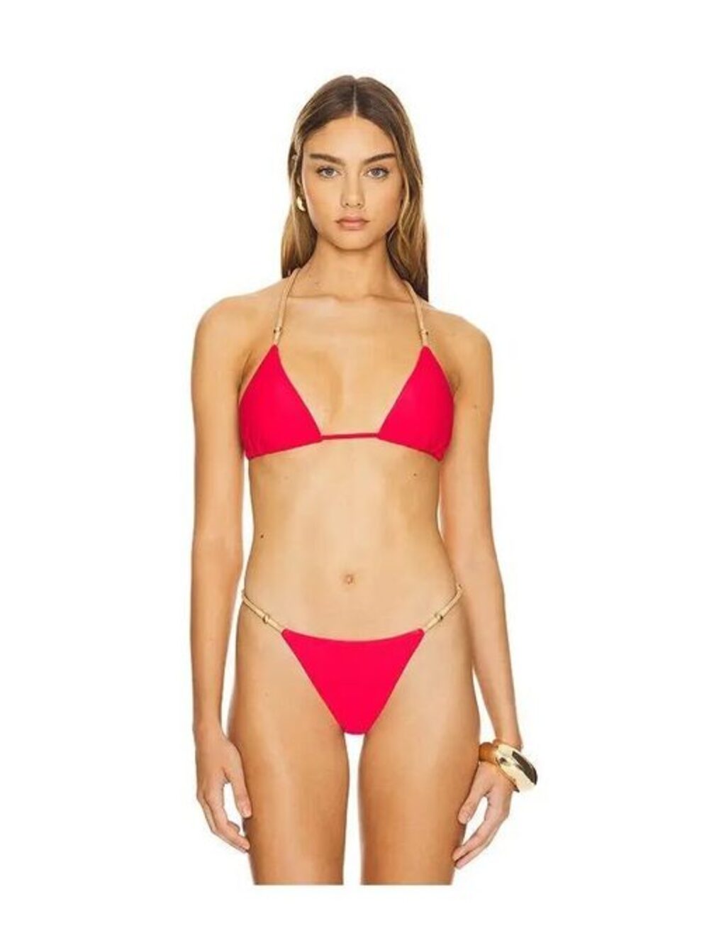 Vix Paula Hermanny Layla T Back Tri Bikini Top in Red
